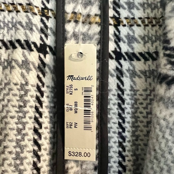 Madewell Gray Plaid Trench Coat - Picture 4 of 8